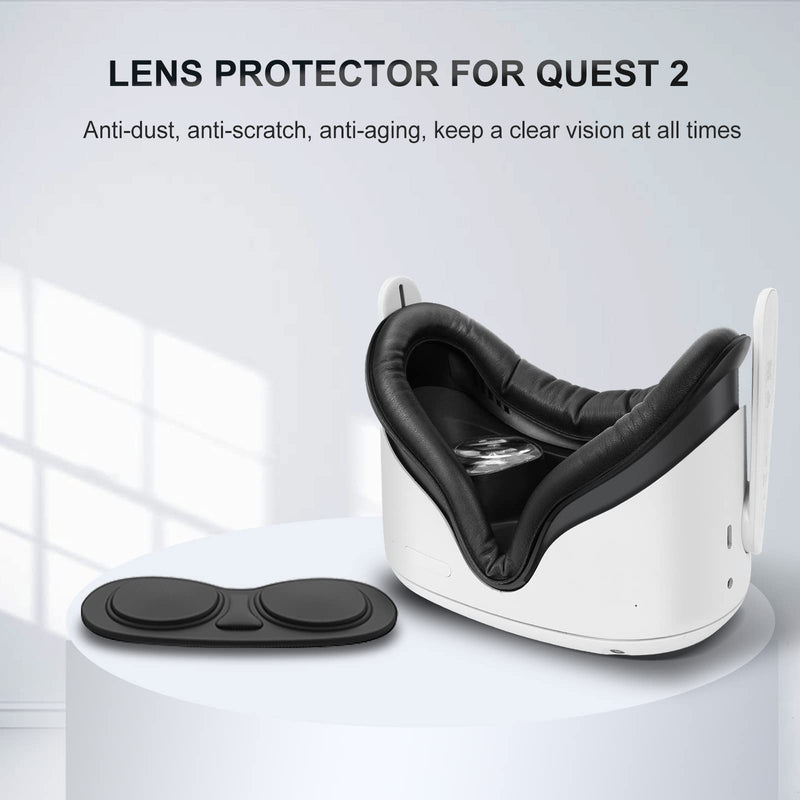 SUPERUS Head Strap and Face Cover Pad & Lens Cover for Quest 2, VR Accessories Compatible with Oculus/Meta Quest 2