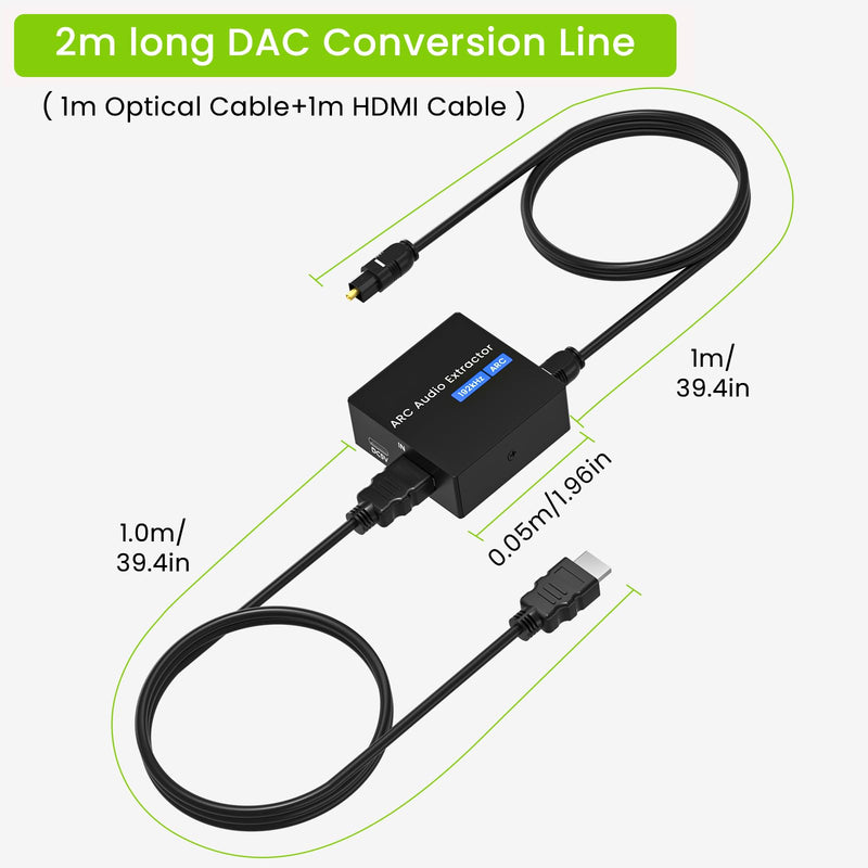 [AUSTRALIA] - 192KHz ARC Audio Extractor, HDMI ARC to Optical Converter, ARC to Optical/Toslink+3.5mm AUX Output, ARC to RCA Audio Converter for TV Amplifier Speaker/Soundbar/Headset 