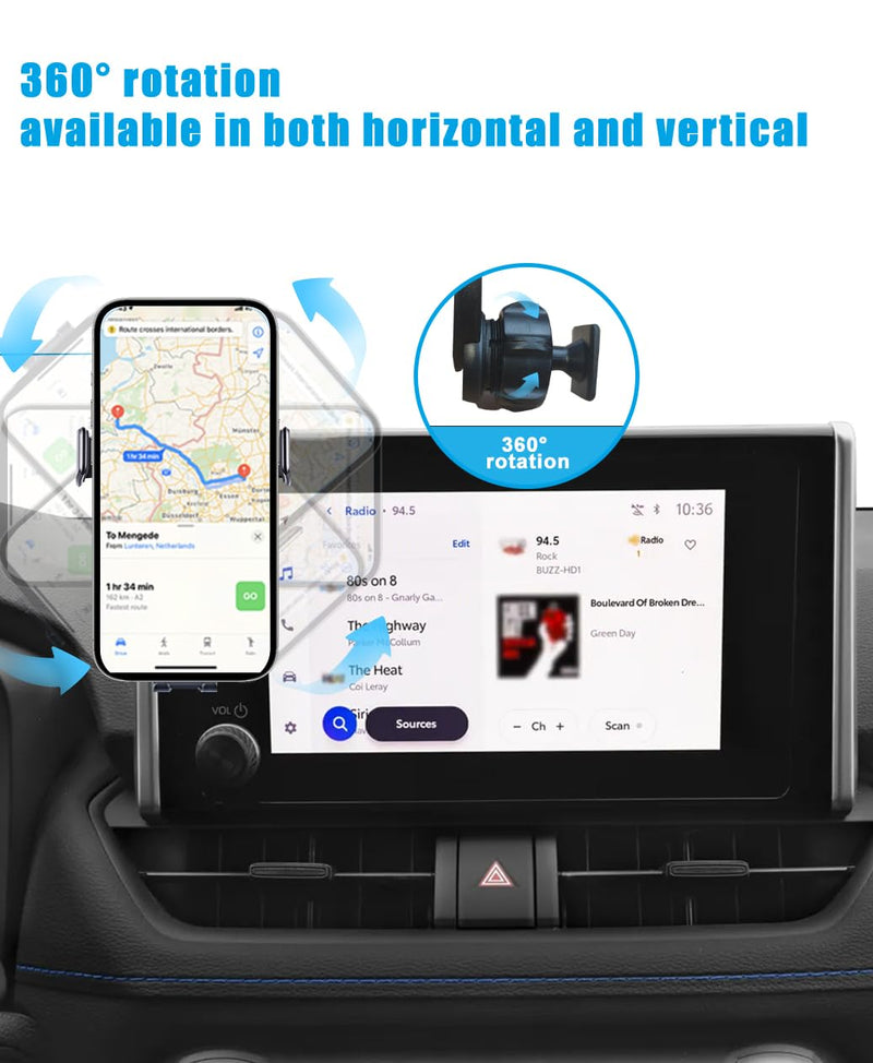 Car Phone Holder for Toyota RAV4 Accessories 2019 2020 2021 2022 2023 2024 2025 Cell Phone Mount for RAV4 LE/SE/XLE/XLE Premium/Adventure(with 7/8-inch Screen only) For Toyota Rav4 2019-2025 (7/8-inch Screen)