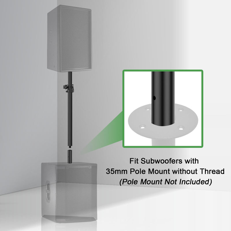 Pair of Speaker Stand Adapters M20 to 35mm, Speaker Pole with M20, Subwoofer Speaker Pole Mount without Threaded Adapters