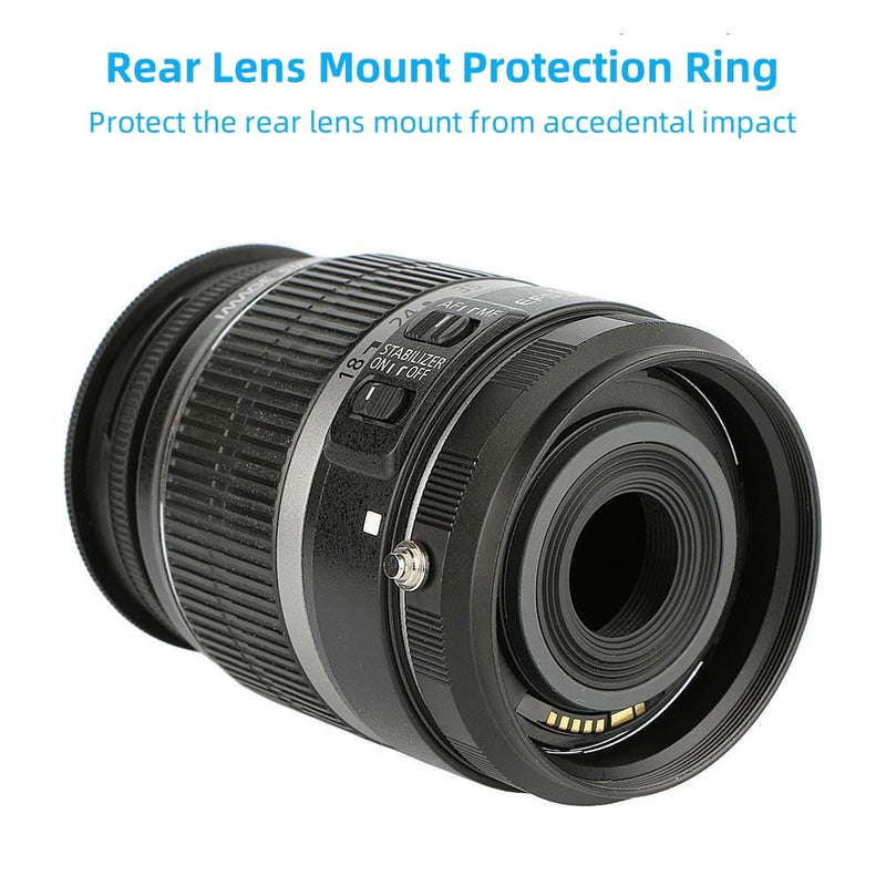 [AUSTRALIA] - 58mm Metal Macro Reverse Adapter Ring Camera Mount Lens Converter + Rear Lens Mount Protection Ring Compatible with Canon EOS EF EF-S Mount DSLR Camera and Lens EOS-58K 