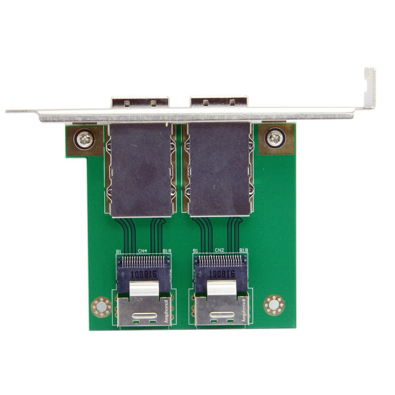 [AUSTRALIA] - Cablecc Dual Ports Mini SAS SFF-8088 to SAS 36Pin SFF-8087 PCBA Female Adapter with PCI Bracket SFF-8087 TO SFF-8088 