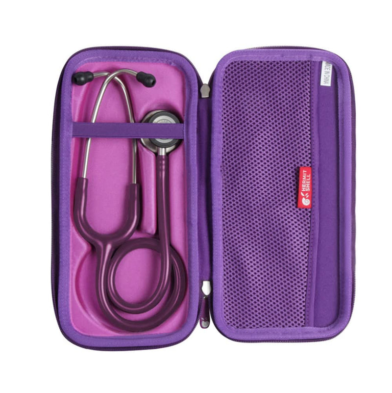 Hermitshell Travel Case for 3M Littmann Classic III Monitoring Stethoscope (Purple) Purple