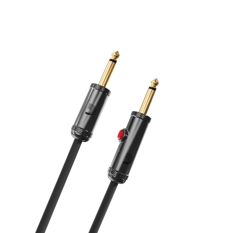 D’Addario 15' Circuit Breaker Instrument Cable with Latching Cut-Off Switch, Straight Plug, by D'Addario, 1/4", (PW-AGL-15) 15 feet