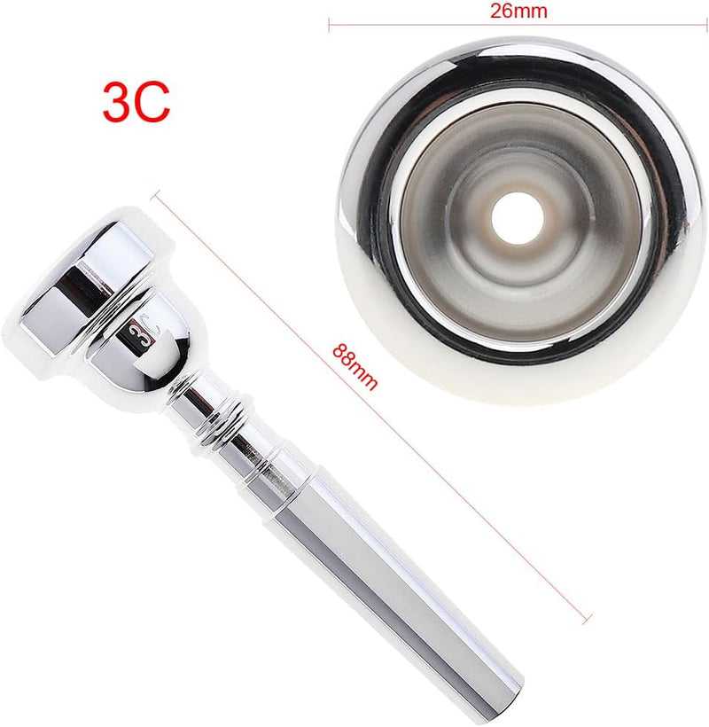 [AUSTRALIA] - Bach Trumpet Mouthpiece 3C, New Silver Gold Plated Trumpet Mouthpiece 3C Size for Musical Instrument Accessory 