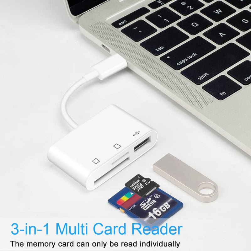 SD Card Reader, BorlterClamp USB C SD Card Reader, Micro SD TF Card Reader, USB C to SD Memory Card Reader Adapter, Compatible with MacBook, Laptops, Galaxy Phones and More