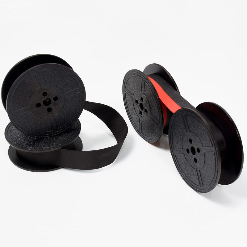[AUSTRALIA] - 4 Pairs Universal Typewriter Ribbon Twin Spool Replacement Compatible with Most Typewriter (Black-Red,Black) 4 Pair 