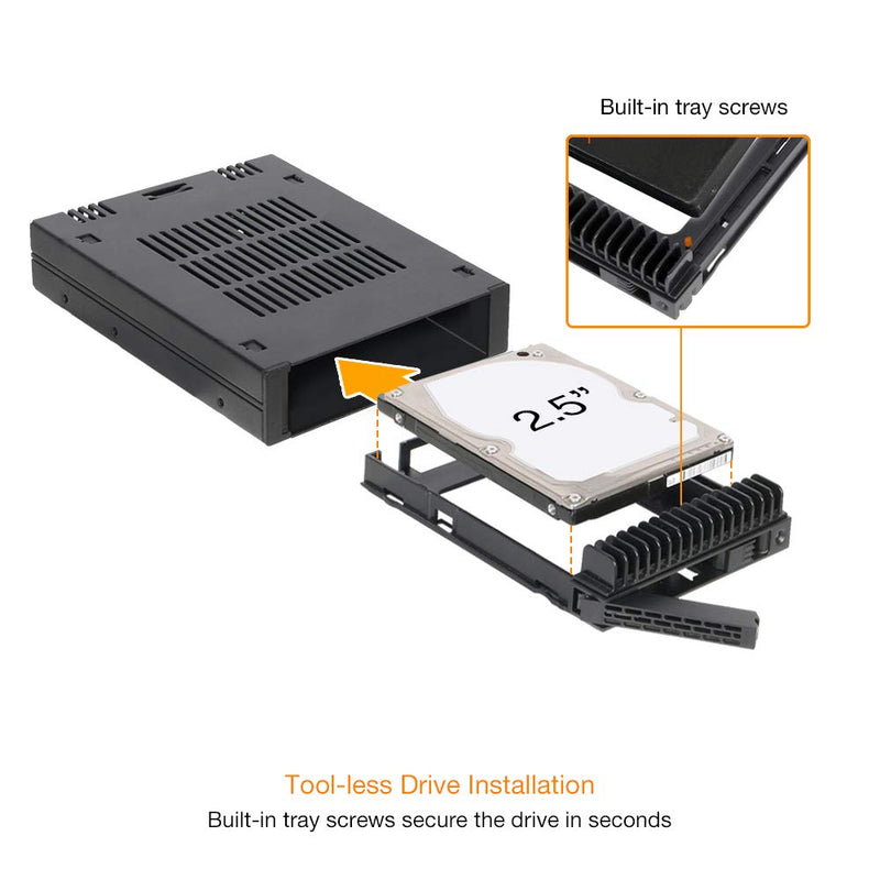 ICY DOCK 1 Bay 2.5 SAS/SATA HDD/SSD Tool-Less Enclosure for External 3.5" Bay | ExpressCage MB741SP-B