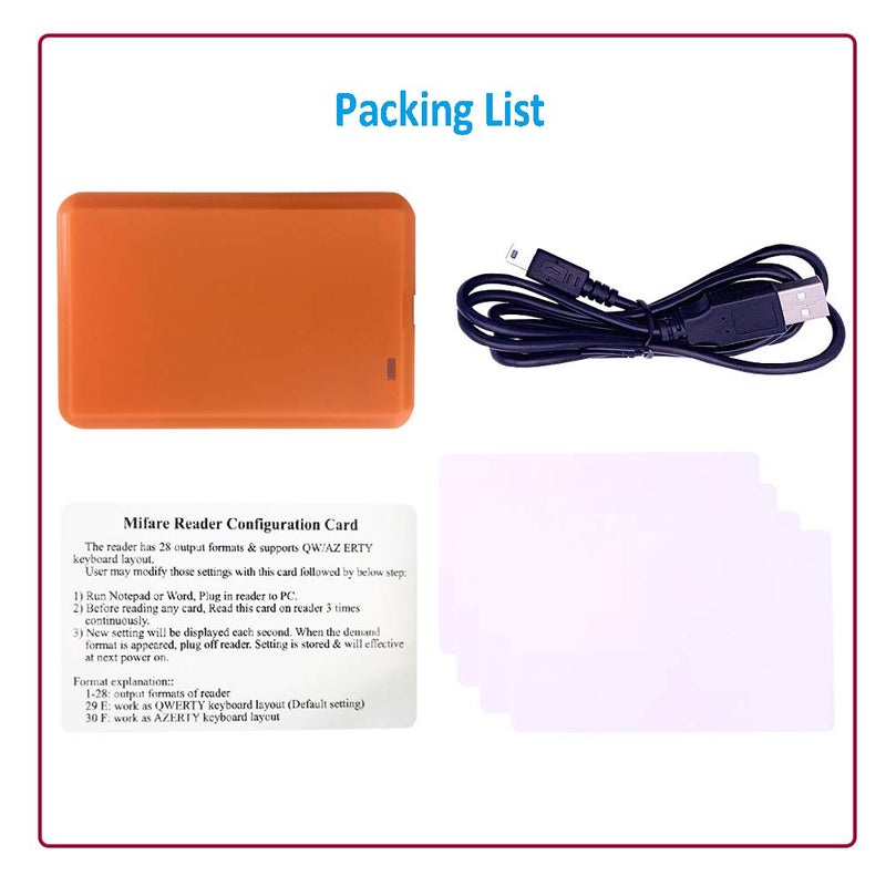 RFID Card Reader 13.56MHz Mifare Reader/Writer: Can Works as a Mifare Card UID Reader OR a Mifare Card Programmer (Windows Program Support) +5 Mifare Cards