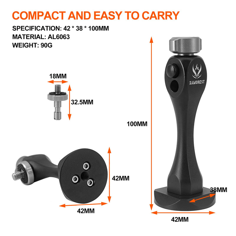 Binocular Tripod Adapter Quick Release with 1/4-20 Inch Threading,T6061 Aluminum Alloy Body,Compatible with Arca Ball Head and 1/4 Thread Head