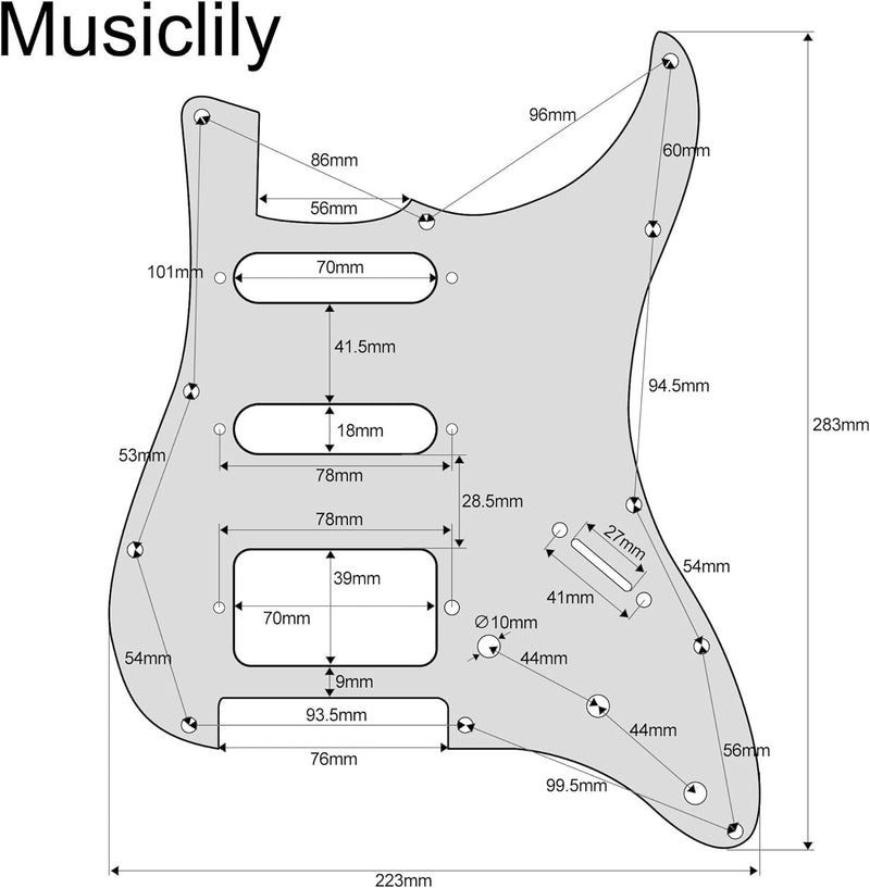 Guitar Parts For Fender Standard Strat HSS Stratocaster Style Guitar Pickguard (4 Ply Brown Tortoise) 4 Ply Brown Tortoise