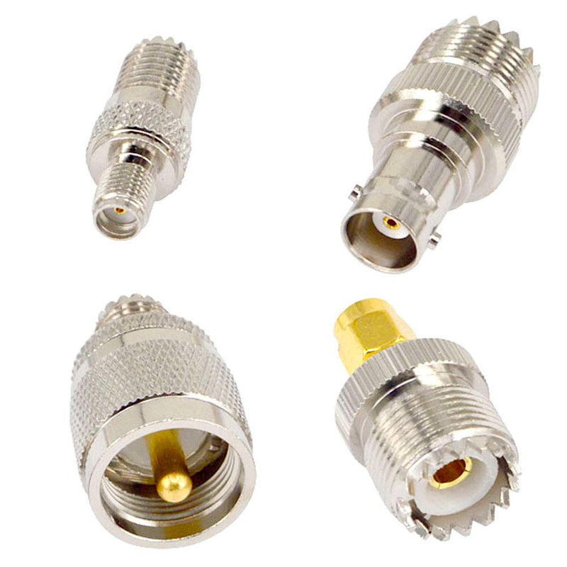 onelinkmore 20 Type Set UHF PL259 SO239 Mini UHF Adapter Kits UHF to SMA/BNC/MCX/FME/F/TNC/Mini UHF RF Coaxial Adapter Male Female Coax UHF VHF HF Radios Adapter Connector Kit … Black