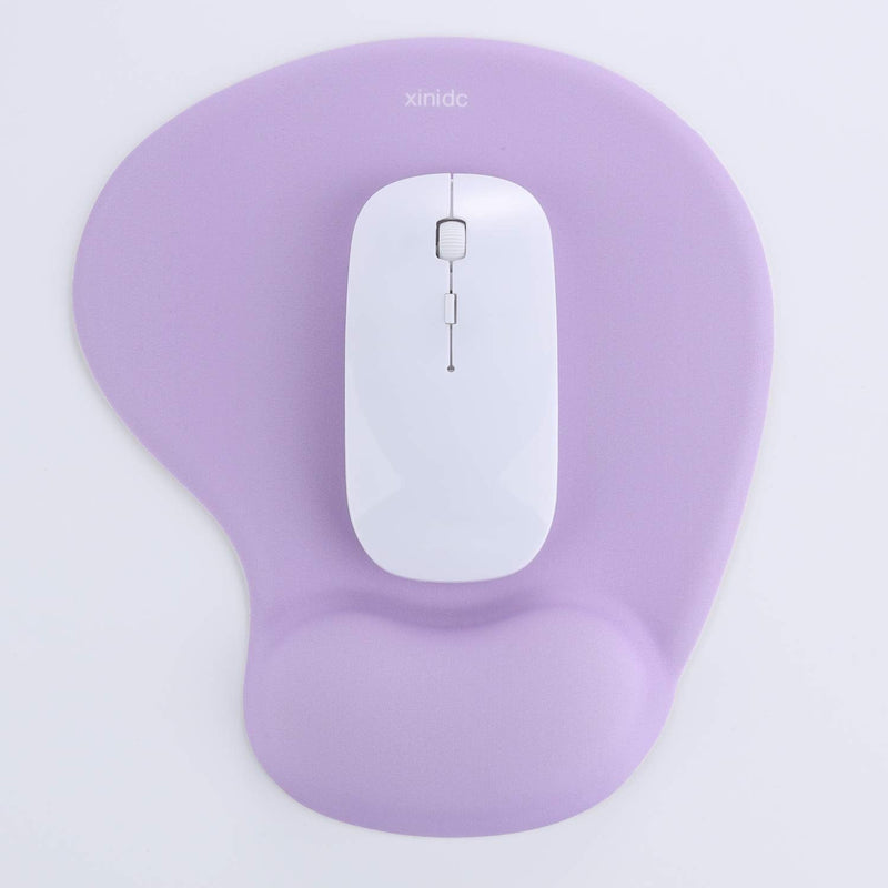 Xinidc Ergonomic Computer Mouse Pad with Wrist Rest Support, Pain Relief Mouse Pad with Non-Slip PU Base for Home Office Working Studying (Purple) Purple