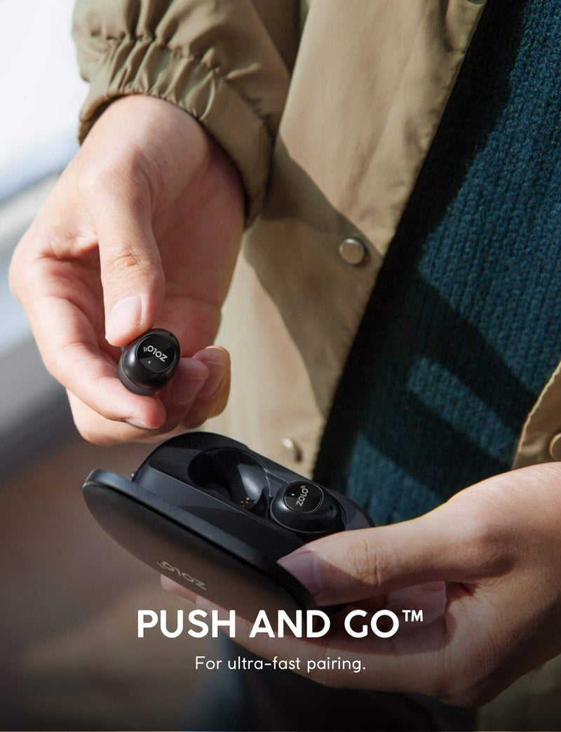 True Wireless Headphones, ZOLO Liberty [Upgraded] 8-Hour Playtime (100 Hours with Charging Case), Bluetooth 5 Bluetooth Earbuds with Graphene Driver Technology, IPX5 Sweatproof, Handsfree Stereo Calls