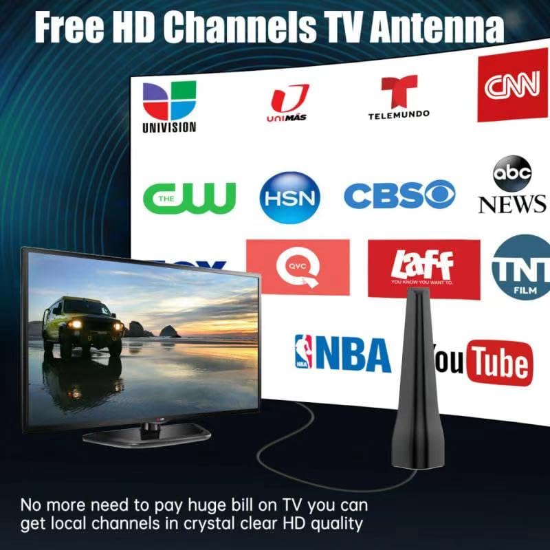 TV Antenna,TV Antenna Indoor,TV Antenna for Smart TV Indoor,TV Antenna for Local Channels,Support 4K 1080p,411+ Miles Long Range with Signal Booster Antenna TV Digital HD Indoor & Outdoor (480) 480