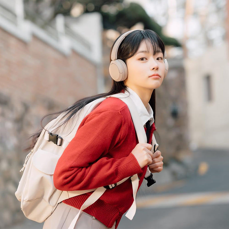 Sony WH-CH520 Best Wireless Bluetooth On-Ear Headphones with Microphone for Calls and Voice Control, Up to 50 Hours Battery Life with Quick Charge Function, Includes USB-C Charging Cable - Beige