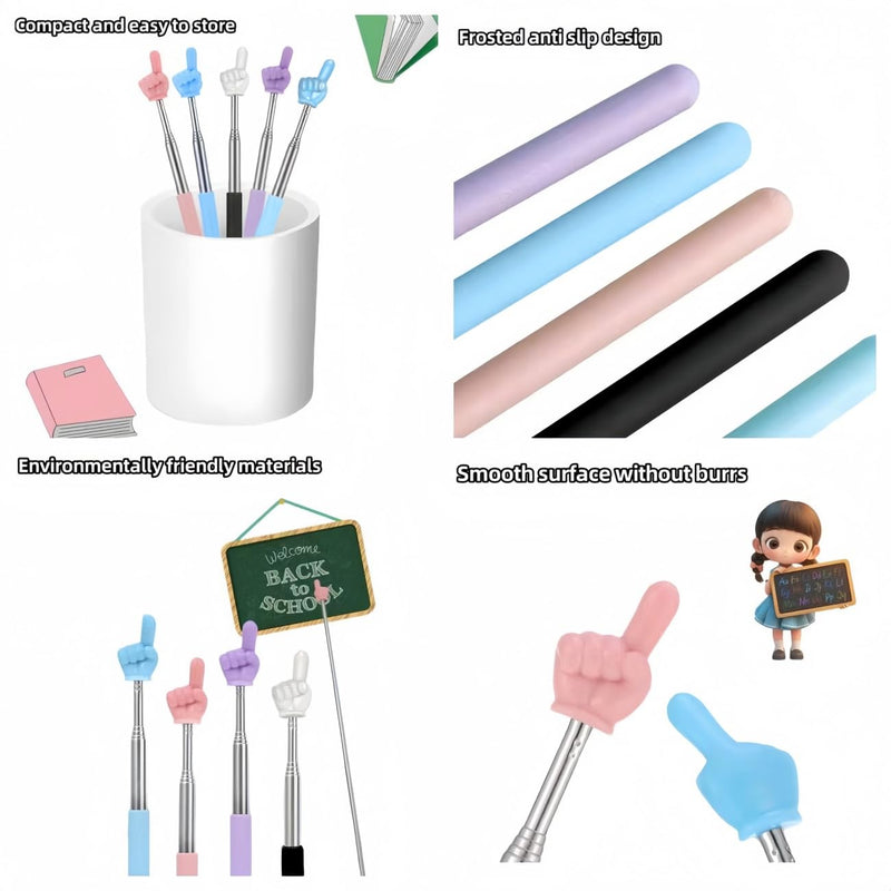 Children Finger Reading Stick Point Reading Pen Kindergarten Student Teacher Teaching Reading Picture Book Finger Shape Mini Pointer Stick Pink