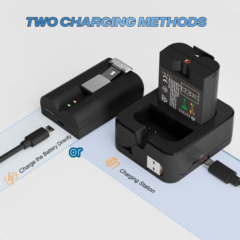 [AUSTRALIA] - 2Pack Replacement for Ring Doorbell Battery, 6040mAh Rechargeable Ring Camera Battery with Charger Station, Compatible with Ring-Video Doorbell 2/3/3plus/4, Stick Up Cam and Spotlight Cam 