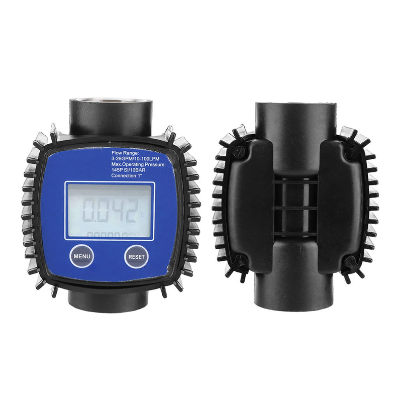 [AUSTRALIA] - Digital Flow Meter, 5-120 L/Min 1 Inch Turbine Flow Meter with LCD Display, 1% Accuracy Diesel Fuel Flow Meter for Alcohol, Petrol, Chemical Liquids 