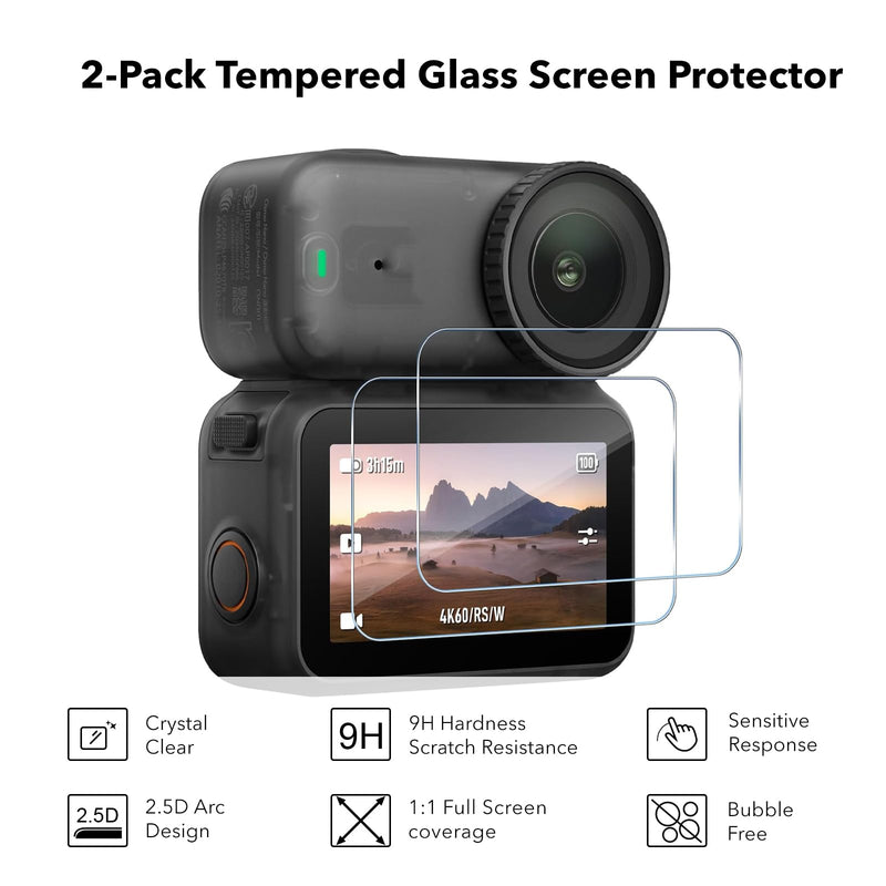 [AUSTRALIA] - Accessories for DJI Osmo Nano, PU Portable Mini Carrying Bag Nano Case Lens Screen Protectors HD Full Protection Tempered Glass Rubber Lens Cap Cover 