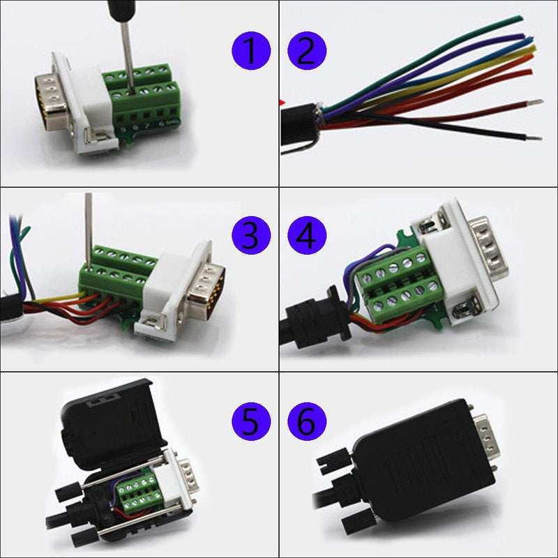 Connector DB9 RS232 D-SUB Serial Adapters (2 PCS Female Adapter) 2 PCS Female Adapter