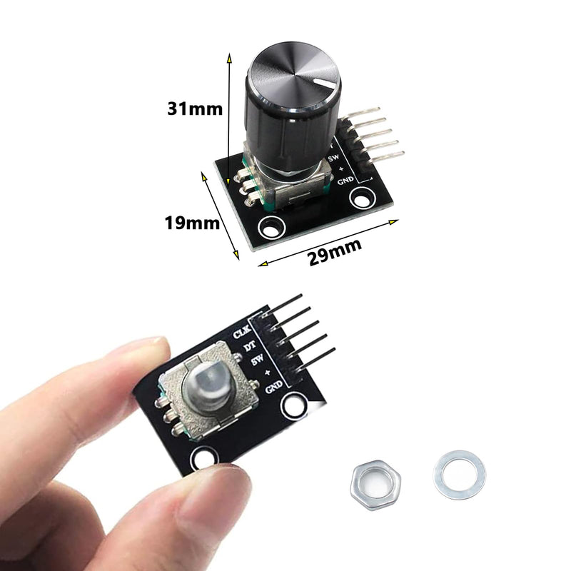 KY-040 Rotary Encoder Module, 360 Degree Rotary Encoder Module, Potentiometer Digital Pulse Output Electronic Building Blocks for Automotive Electronics Multimedia Audio, Pack of 6