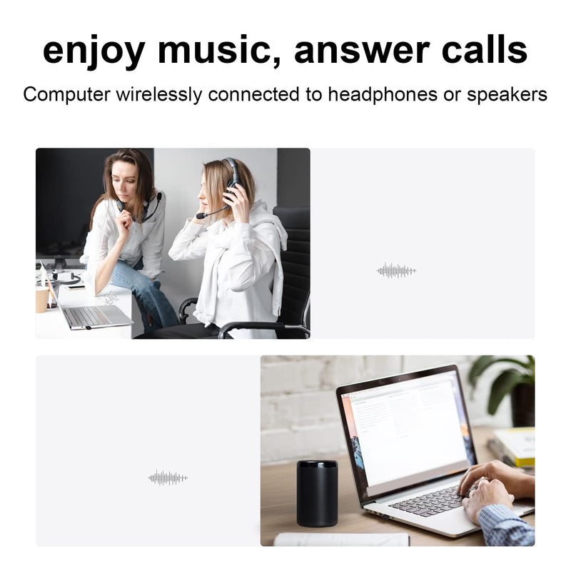 USB Bluetooth 5.0 Adapter, Music Transmitter, for Computer/TV/Projector/Headphones/Speakers, Plug and Play, Mini Compact Size, Anti Interference