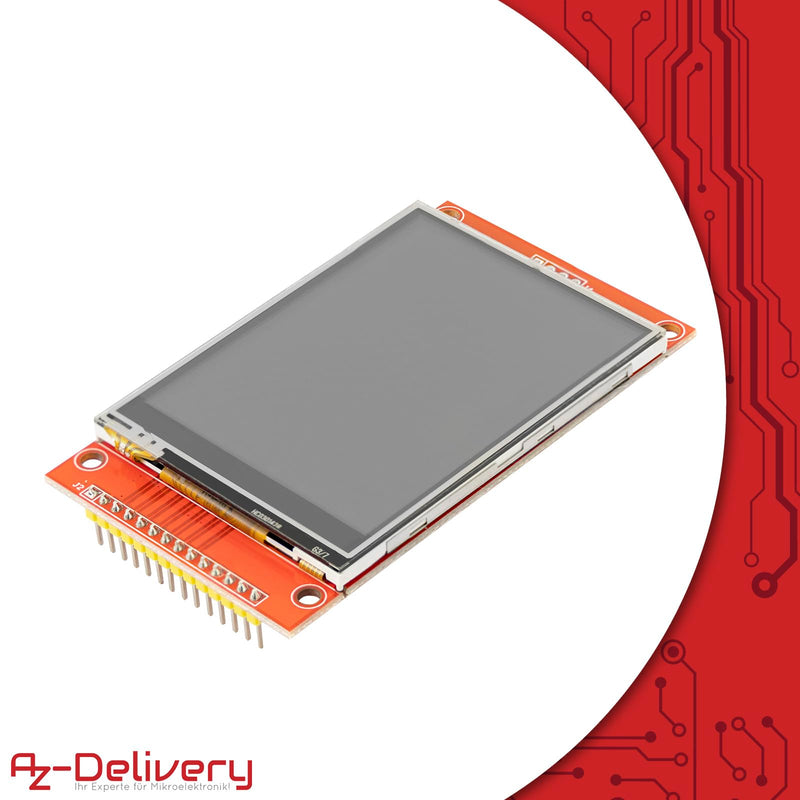 AZDelivery 2.8 Inch LCD TFT Touch Display - Compatible with Arduino and Raspberry Pi - 320 x 240 Resolution, ILI9341 Driver, SPI Interface 1