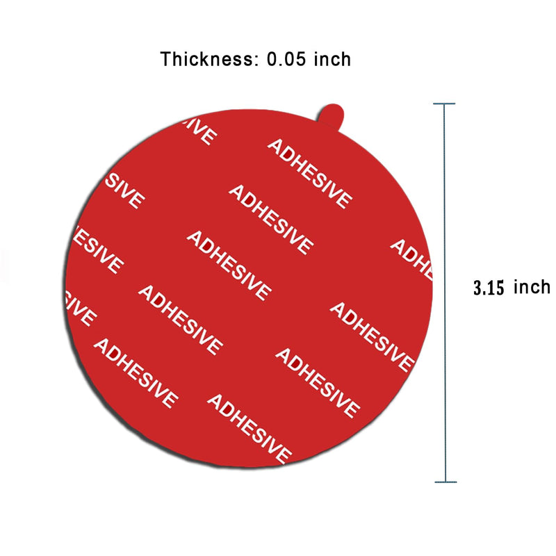 8 Pack 3.15"(80mm) Very High Bond Sticky Adhesive Replacement,Circle Double Sided Pads Gule for Dashboard/Windshield Suction Cup Phone Holder Car DVR Home Suction Hooks GPS Navigation (Red) Red