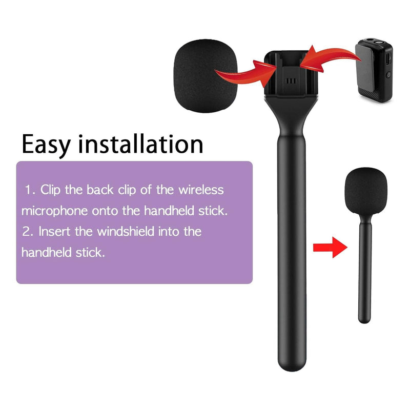 [AUSTRALIA] - 2Pcs Handheld Adapter for Interview Microphones, for Mic 1/2 / Rode Wireless II, Microphone Handle Mount for Hollyland Lark M1 /C1/150/ G1/A2/Movo 