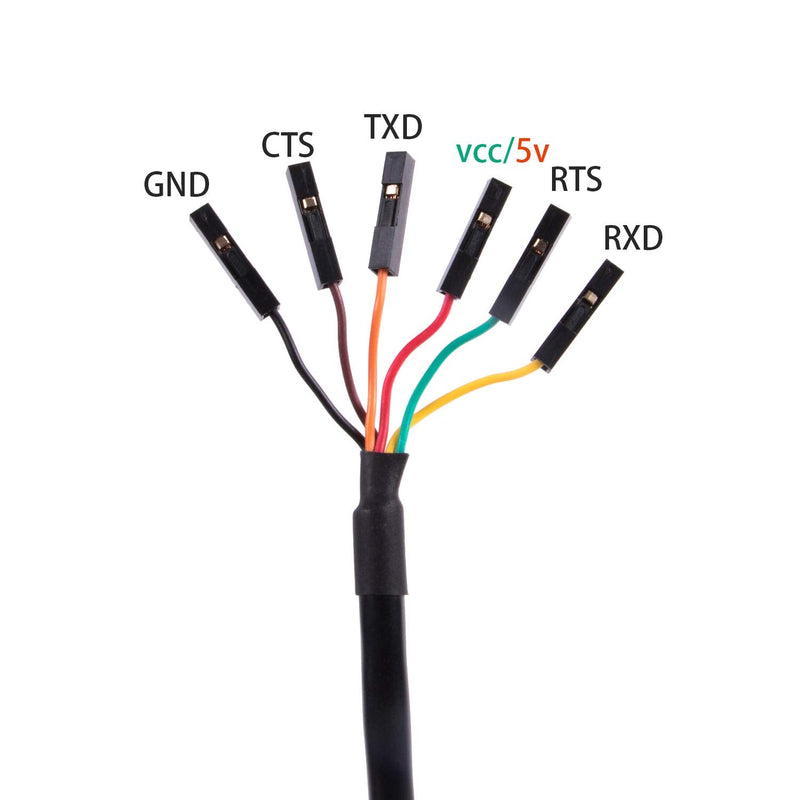 USB to TTL UART Serial 5V 3.3V Adapter Converter Cable 4 Pin 0.1 inch Pitch Female Socket TTL-232r-RPI Debug Cable with FTDI Chip for Windows 10 8 7 XP Vista Android Mac OS … (Logic 3.3v Level) Logic 3.3v Level