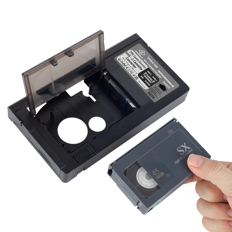 VHS-C Cassette Adapter Compatible with VHS-C SVHS Camcorders Motorized VHS Cassette Converter Not Compatible with 8mm / MiniDV / Hi8