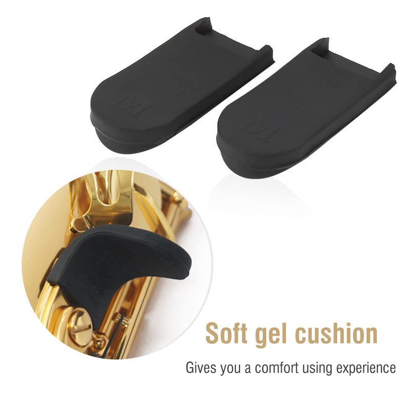 2PCS Saxophone Thumb Rest, Comfortable Saxophone Thumb Finger Rest Pad, Rubber Sax Gel Cushion Pad, for Tenor Saxophone, Baritone Saxophone