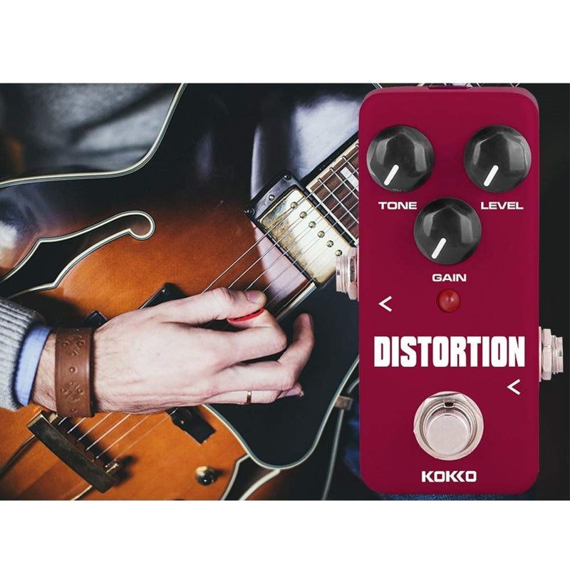 Distortion Guitar Pedal, Mini Effect Pedal Processor of Classic Distortion Tone Effect Universal for Guitar and Bass, Exclude Power Adapter - KOKKO (FDS2)