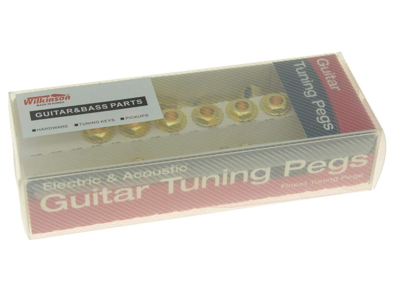 Wilkinson Mini Oval Button 6 Inline Gold E-Z-LOK Post Guitar Tuners EZ Post Guitar Tuning Keys Pegs Machine Heads