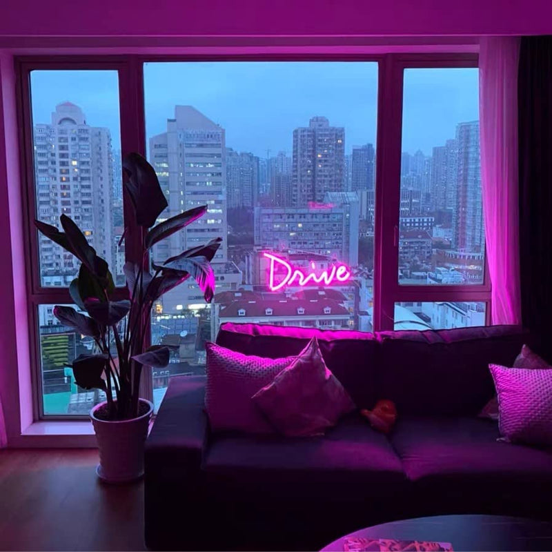 EverBright Pink Led Neon Strip Lights 12V Indoor Outdoor Rope Silicone 16.4Ft 600SMD Waterproof Flexible for Signboard Kitchen Bedroom Bar Home Building Party Events Decoration(No Power Adapter)