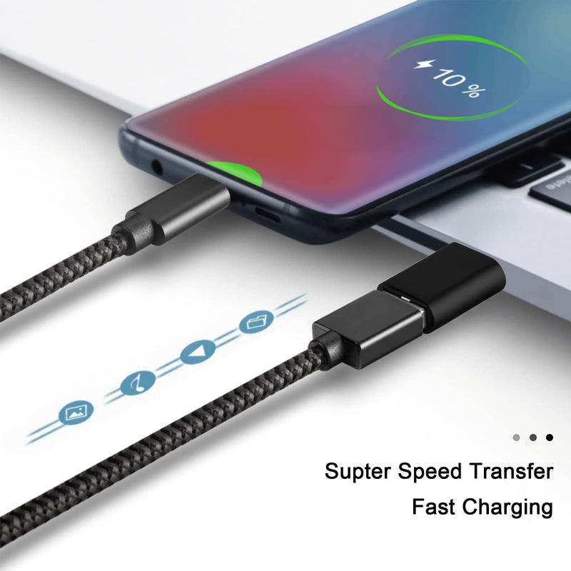 USB C to USB Adapter, Type C Thunderbolt 4 OTG Converter,USB C Male to USB 3.0 Female Adapter(3 Pack) for Apple MacBook Pro,Mac Book,iPad,Samsung Galaxy S20-S23 and More(Black) USB C to USB 3PCS (Black)