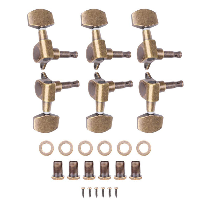 Guitar Tuning Pegs,3L3R Guitar Tuning Pegs Locking Tuners Copper Alloy Machine Heads Button Guitar String Tuning Pegs Machine Heads Tuners Set Performance Accessory
