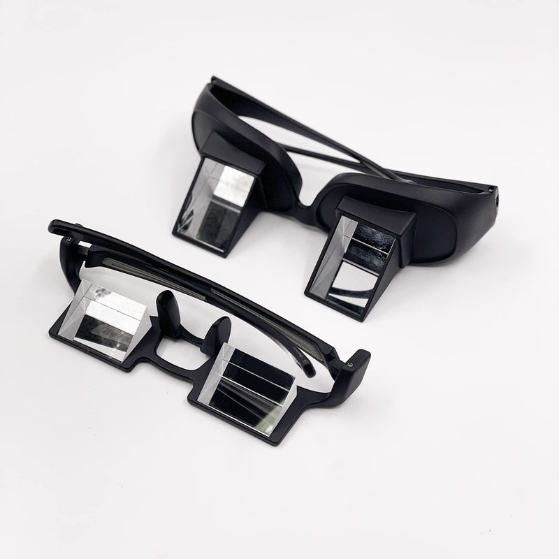 Lazy Glasses Laying Down Light Prism Glasses 90°Angle Prism Glasses Neck Relaxer for Lying down Reading and Watching Black