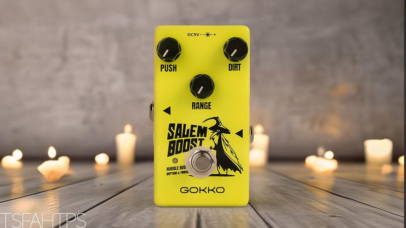 GK-60 Salem Guitar Effects Pedal – Treble Enhancer & Clean Gain for Electric Guitar – Vintage Rangemaster Style Overdrive Pedal