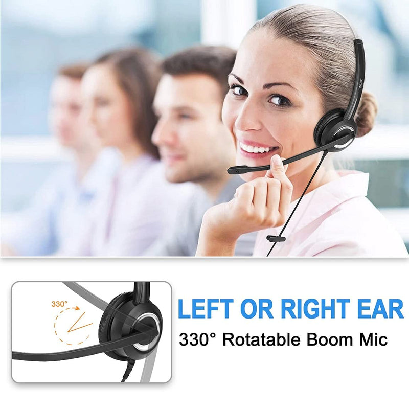 Cisco Phone Headset Mic Noise Cancelling U10 Cable RJ9 & 3.5mm Adapter Compatible with Cisco IP Phones 6861 7942g 7965g 8841 8851 8861 8945 8961 Series Model Monaural headset + U10 / 3.5 mm Jack