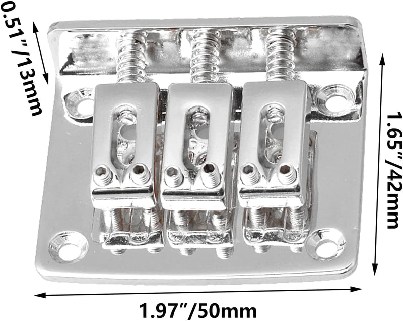 [AUSTRALIA] - Complete 3 String Box Guitar Replacement Part inclued Saddle Bridge Tuning Pegs Keys Control Knobs Strap Locks Screws Washers Chrome silver 