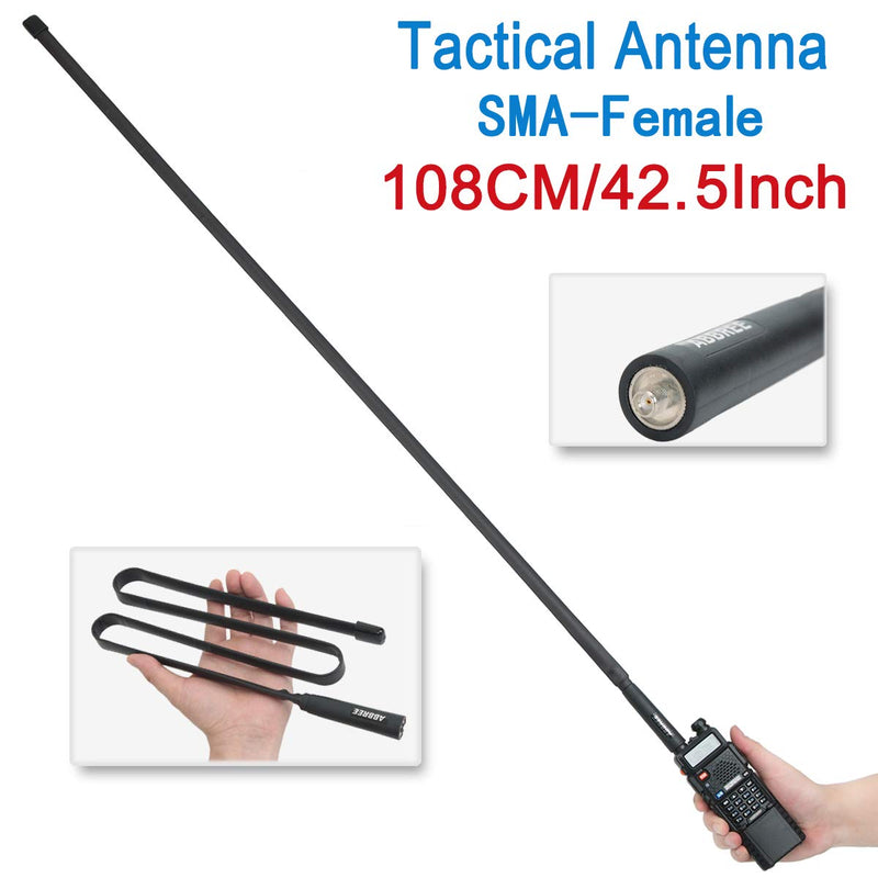 [AUSTRALIA] - 2 Pack ABBREE 42.5-Inch Length SMA-Female Dual Band 144/430Mhz Foldable CS Tactical Antenna for GMRS Radio Baofeng UV-5R BF-F8HP 5RM UV-21R UV-5G Plus GM-5RH K5PLUS AR-152 GM-15PRO Radio Antenna 