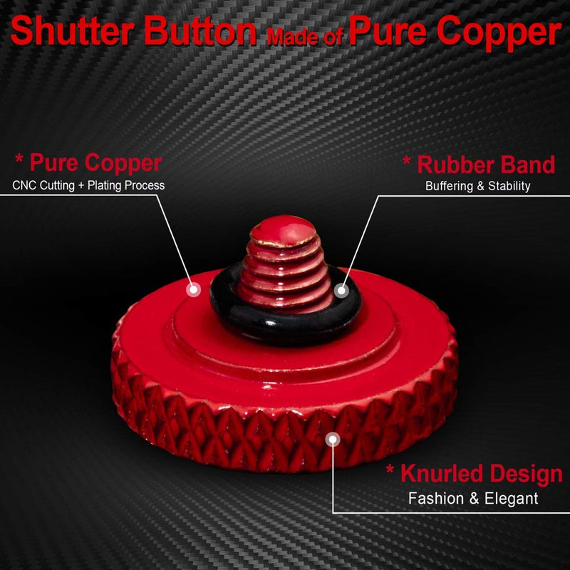 Camera Shutter Button (2 Pack/Red) Upscale and Delicate Soft Shutter Release Button Red