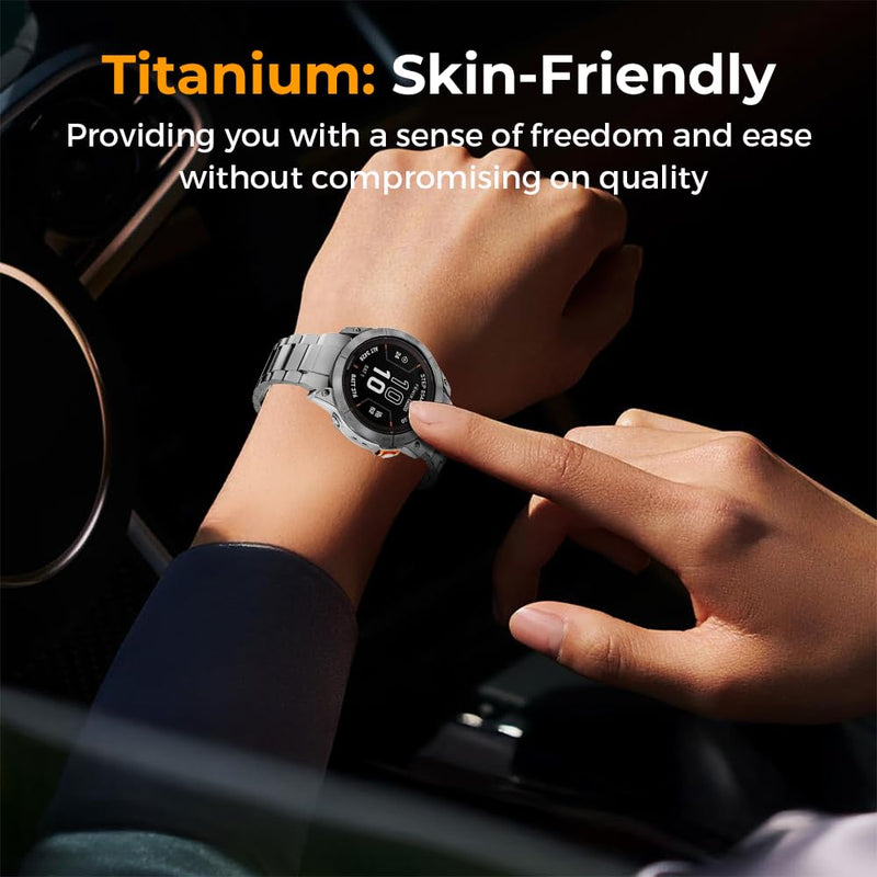 No Tool Needed 26mm Titanium Metal WatchBand for Tactix 8 51mm/Instinct 3 50mm/Fenix 8 51mm/7X Pro/6X Pro, 22mm Metal Quick Fit Compatible for Tactix 8 47mm/Fenix 8 47mm/7/6 Pro/Forerunner 965 black
