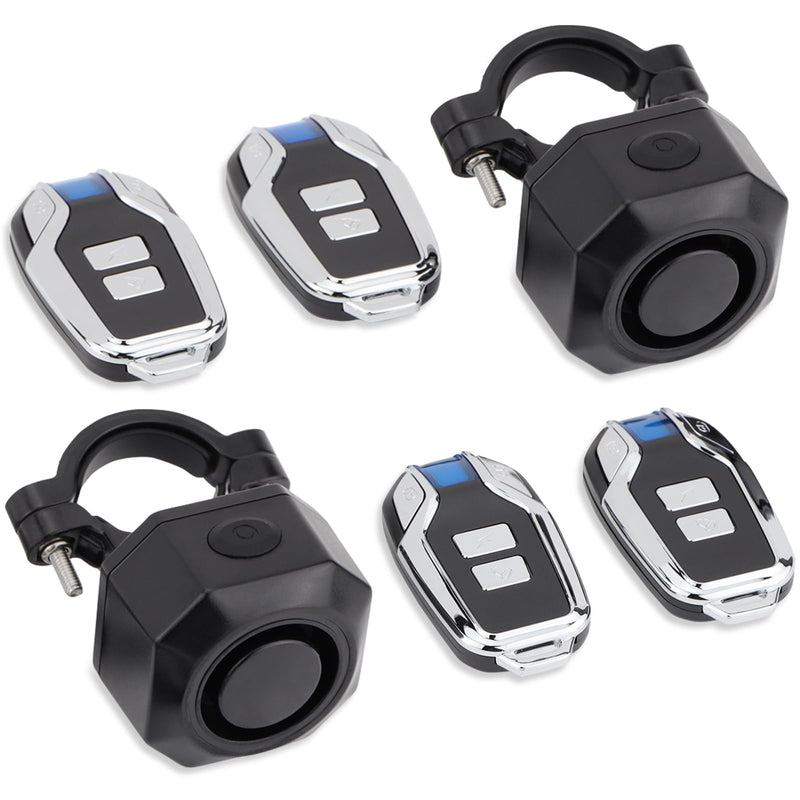 Two Packs Bike Horn Electric Vehicle Alarm Wireless Vibration Alarm System with Motion Sensor Waterproof Rechargeable Antitheft Alarm for Ebikes Bike Scooter SF32 Alarm two packs