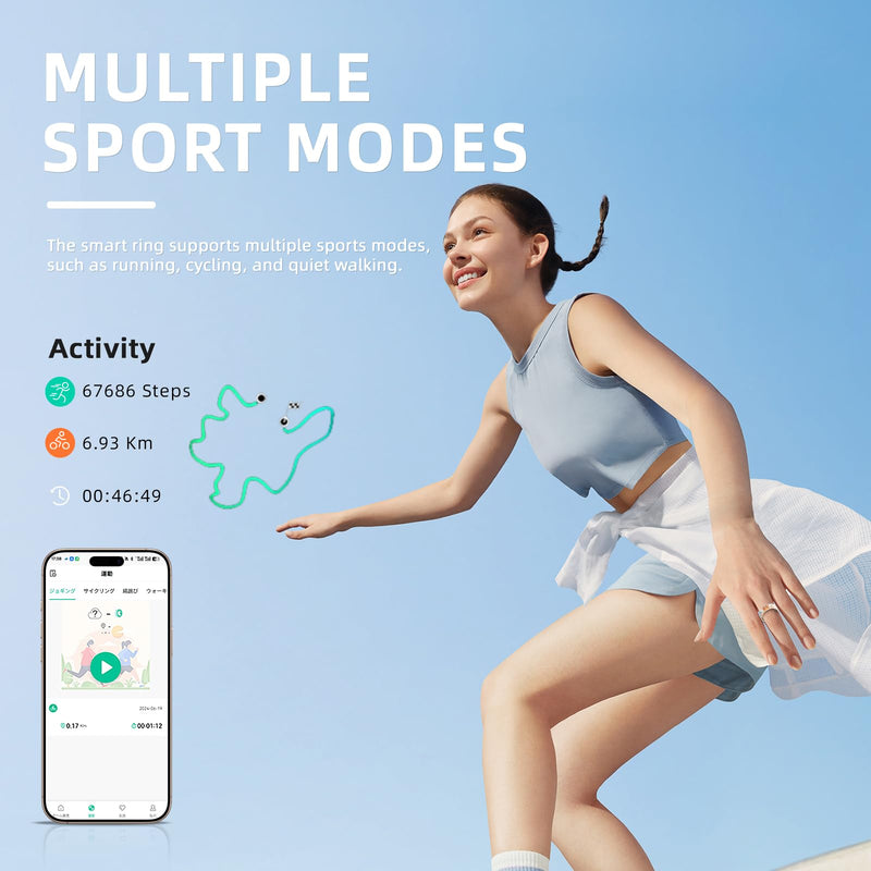 Smart Ring Health Tracker, for men and women, equipped with heart rate monitor, sleep tracker, 8 exercise modes, step counter, 5-7 days battery life, no subscription fee, IP68 waterproof R18 (8)