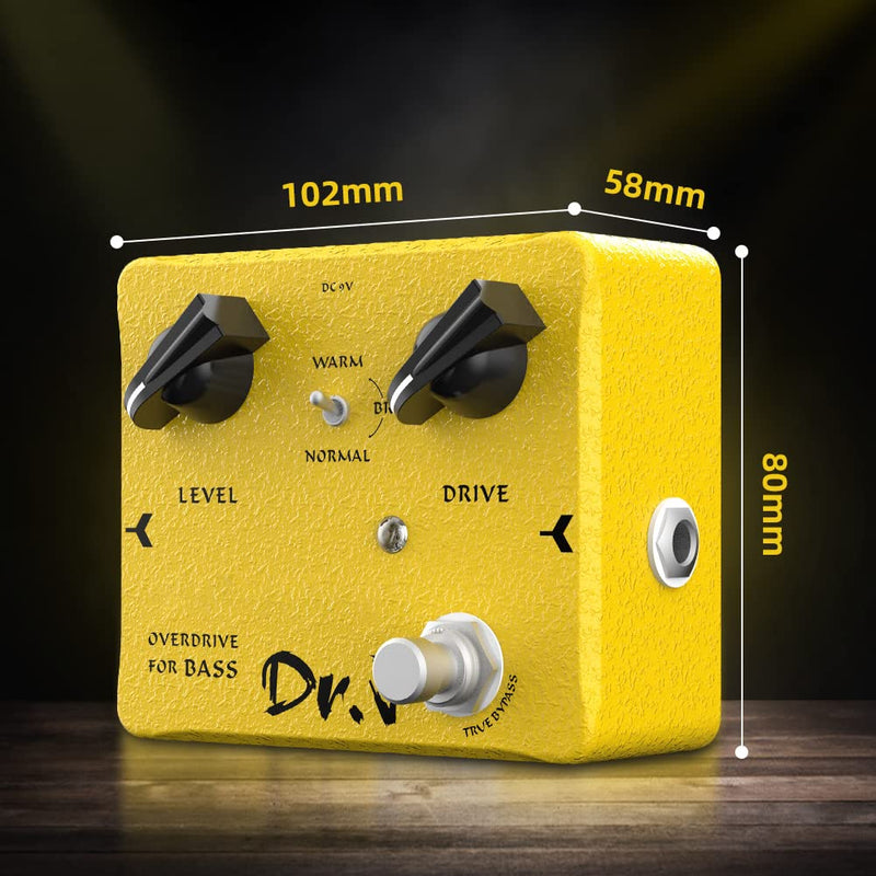 [AUSTRALIA] - JOYO Bass Overdrive Pedal Effects from Rock to Metal Specially Design for Bassist High-end Edition Dr.J Series (D52) Bass Yellow 