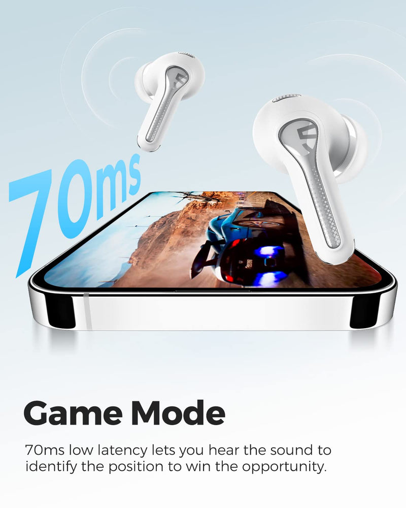 SoundPEATS Hybrid Active Noise Cancelling Earbuds Wireless Bluetooth 5.3 Earphones, Capsule3 Pro Hi Res Wireless Ear Buds with 6 Mics & LDAC, 43dB ANC, Total 52 Hrs, IPX4 Waterproof, App Customize EQ White