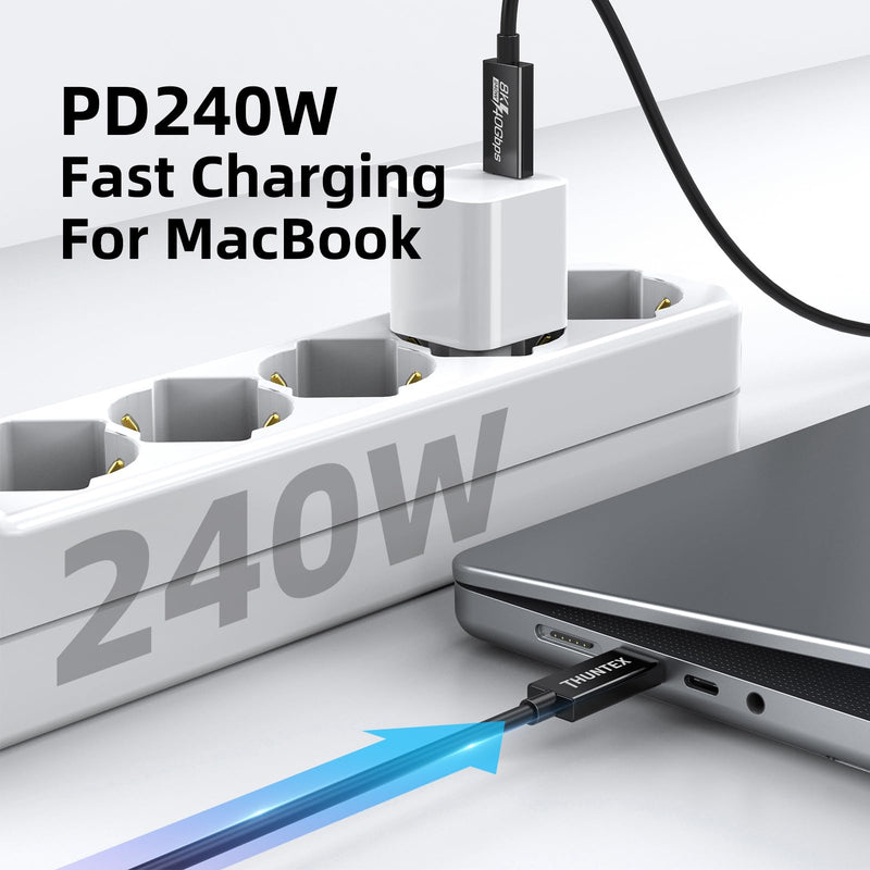 USB4 Cable 40Gbps/100W/5A, Compatible with Thunderbolt 4 Cable 8K Display/40Gbps with New MacBook Pro, ThinkPad Yoga, Alienware 17 and More(8.3FT /2.5M) 8.3FT/2.5M